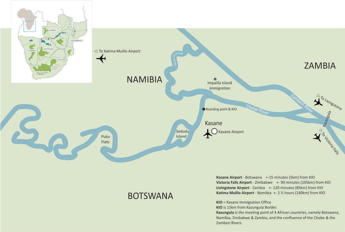 карта касане Боцвана