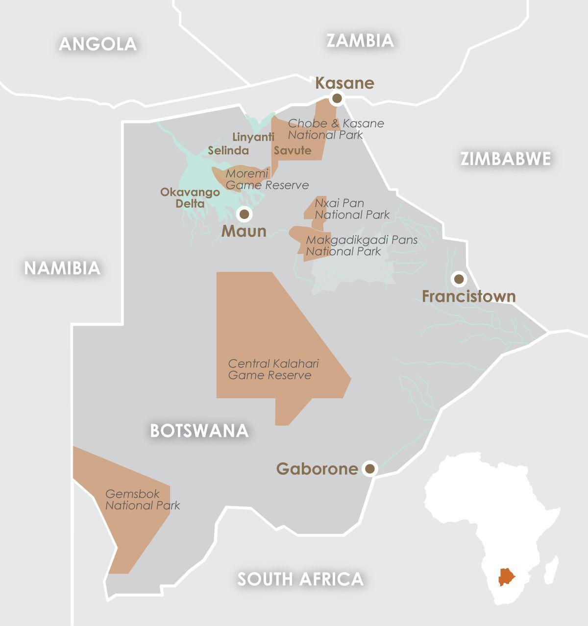 карта маун, Боцвана